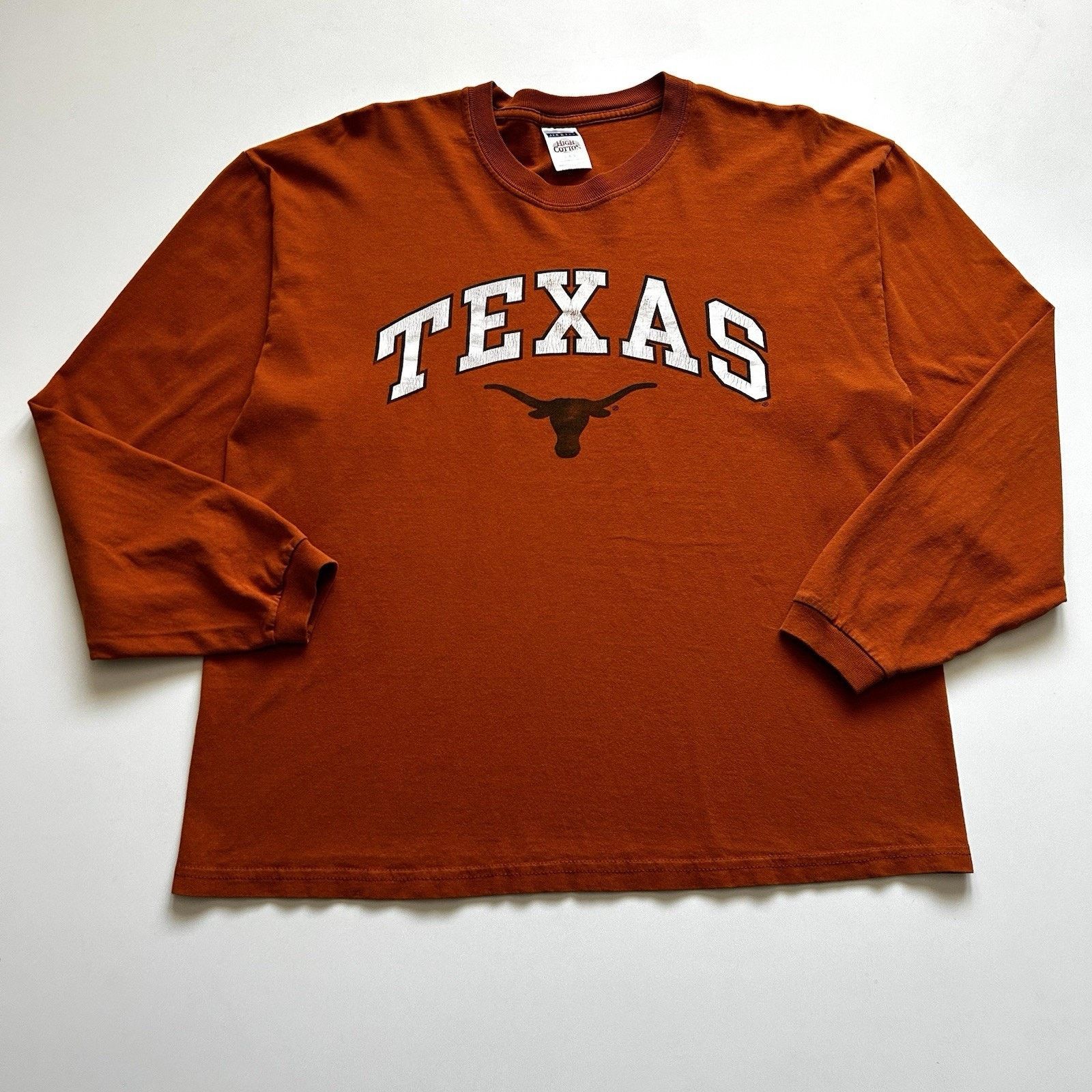 Ncaa X Vintage Vintage University Texas Longhorns T Shirt Large Long Sleeve Hoodie, Sweatshirt | PodTeesHub.com