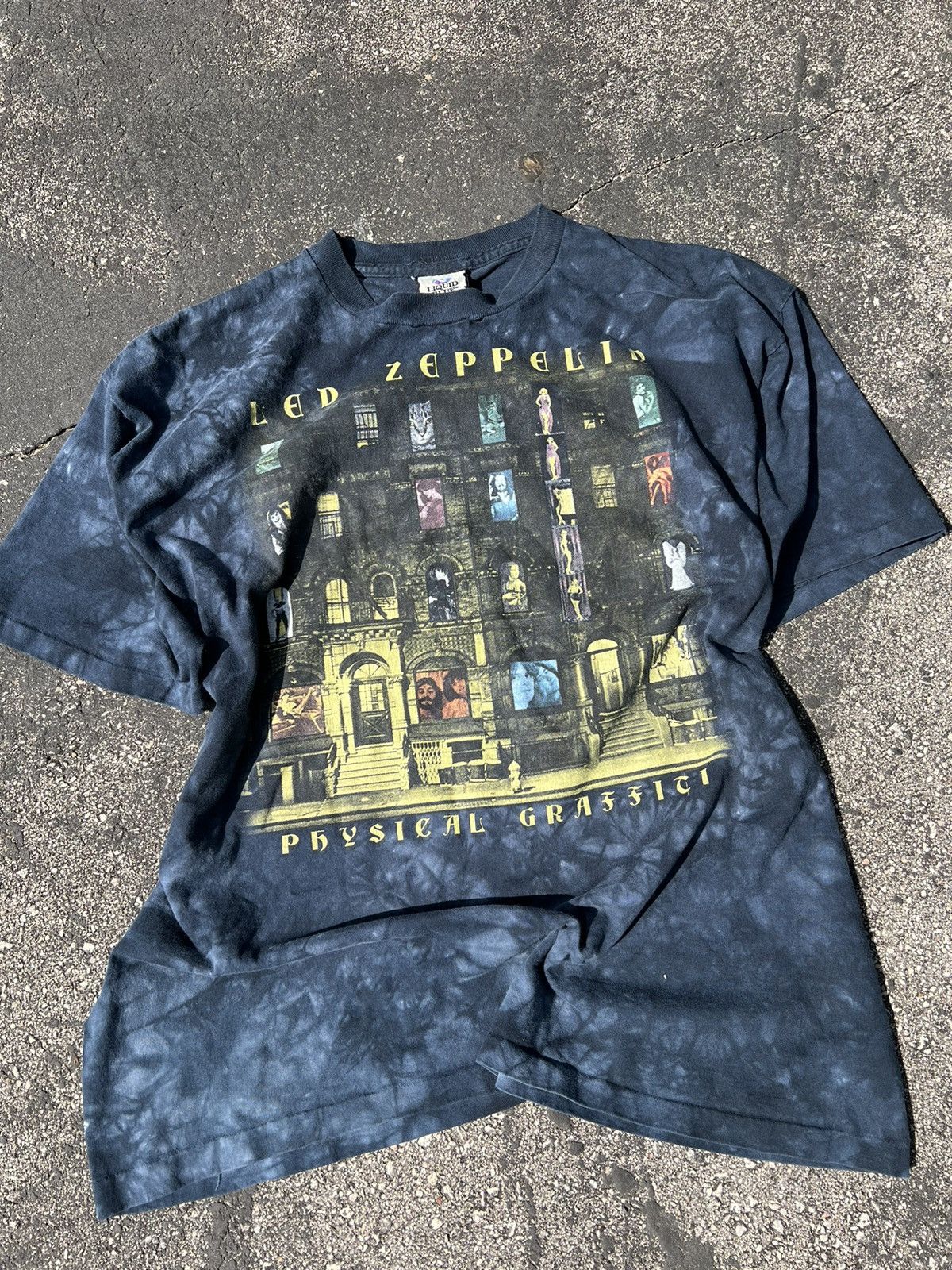 Blue Vintage Liquid Blue Led Zeppelin Physical Graffiti T Shirt Hoodie, Sweatshirt | PodTeesHub.com