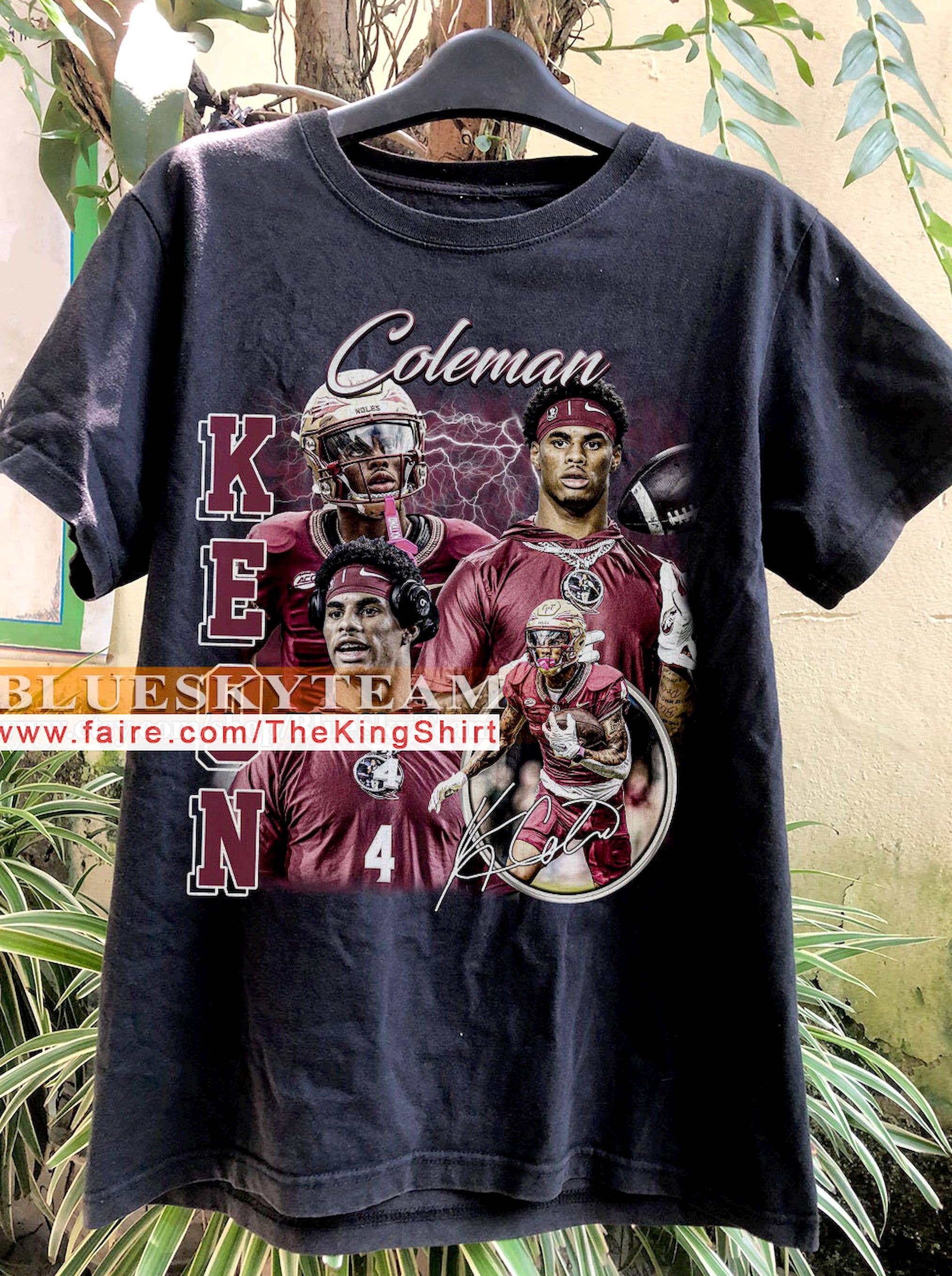 Vintage 90s Keon Coleman Graphic Retro Sport Tee Shirt Hoodie, Sweatshirt | PodTeesHub.com