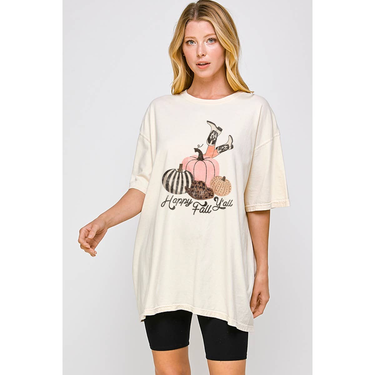Happy Fall Yall Vintage Graphic Oversized Tee Hoodie, Sweatshirt | PodTeesHub.com