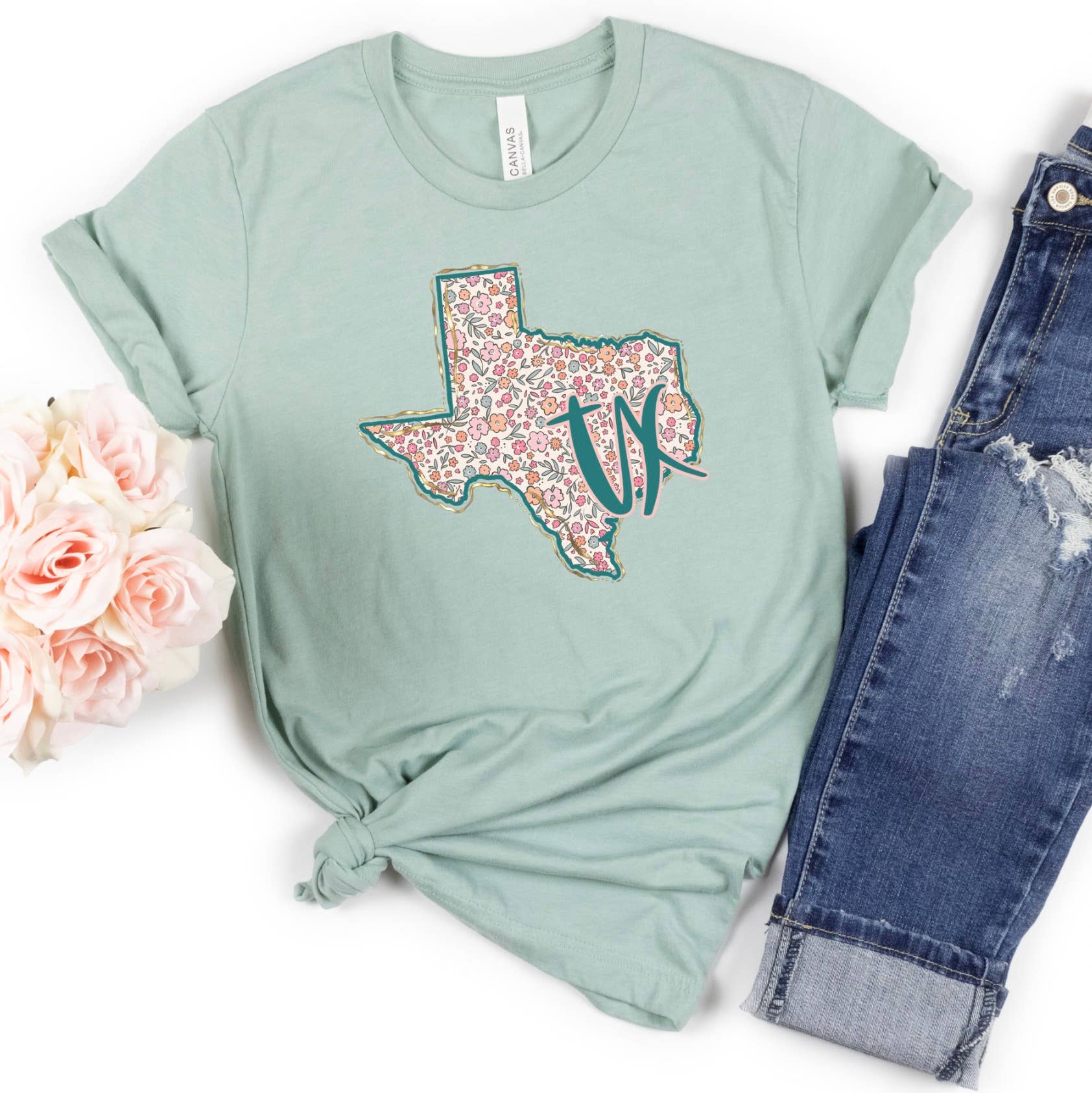 Texas Spring Floral Tee Hoodie, Sweatshirt | PodTeesHub.com
