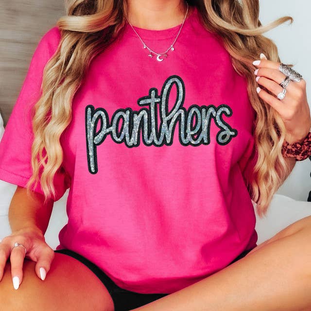 Panthers Sequin Patch Heliconia Everyday Tee Hoodie, Sweatshirt | PodTeesHub.com