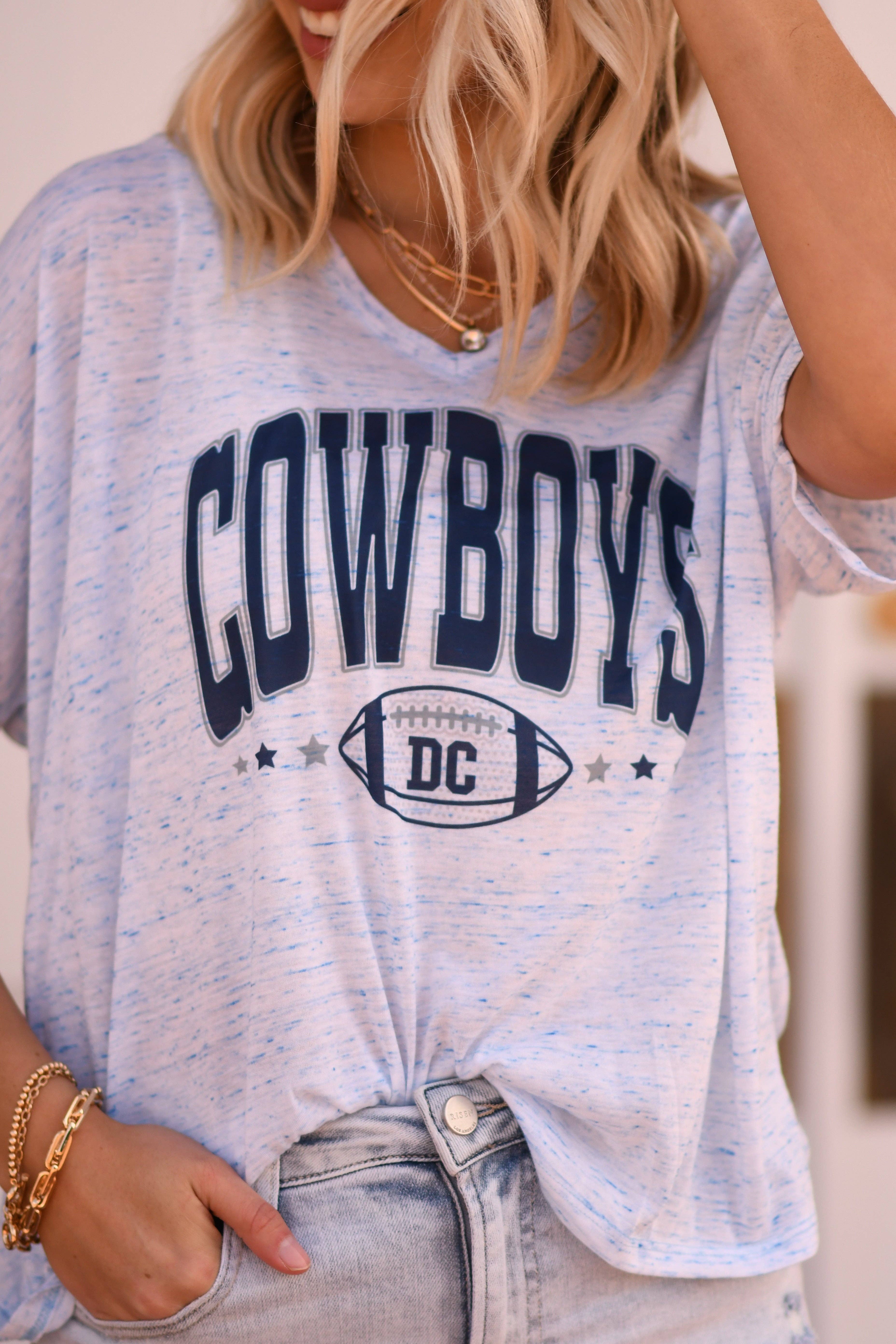 Cowboys Dc Slouchy V Neck Tee Hoodie, Sweatshirt | PodTeesHub.com