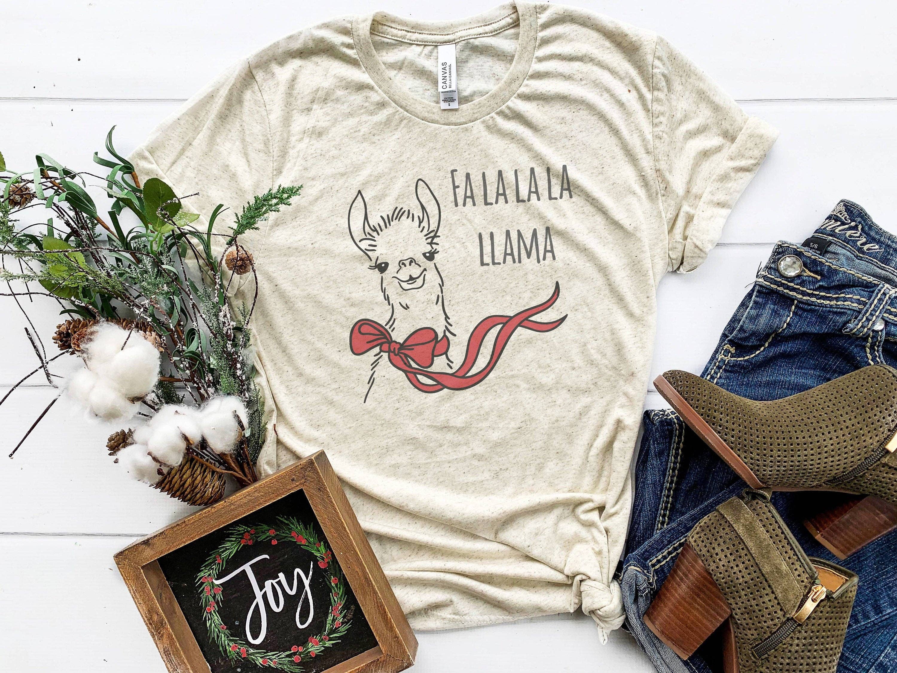 Fa La La La Llama | Holiday Themed Shirt Hoodie, Sweatshirt | PodTeesHub.com