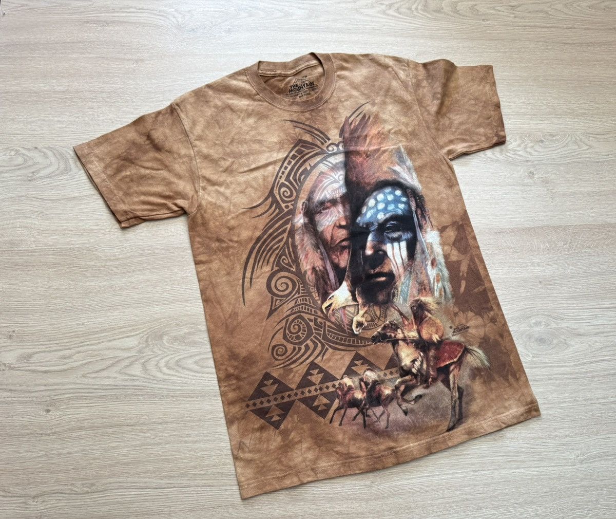 Mountain Vintage The Mountain Indian Made In Usa Over Print T Shirt Hoodie, Sweatshirt | PodTeesHub.com