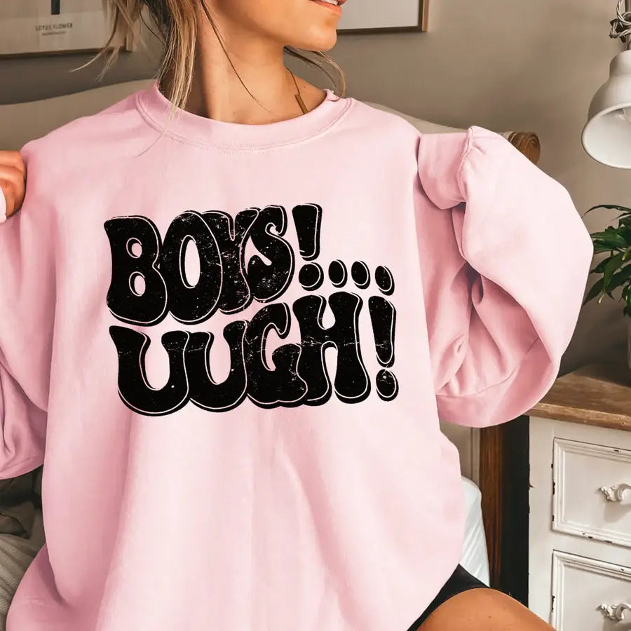 Boys Ugh Anti Valentine Preppy Graphic Tee Crewneck Hoodie, Sweatshirt | PodTeesHub.com