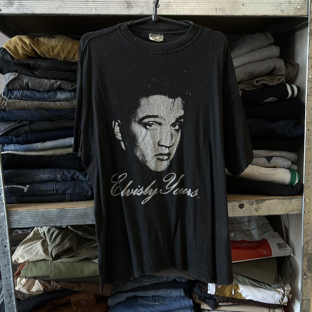 Band Vintage Elvis Presley Zip Big Logo Rock Band Size L T-Shirts, Hoodie, Sweatshirt
