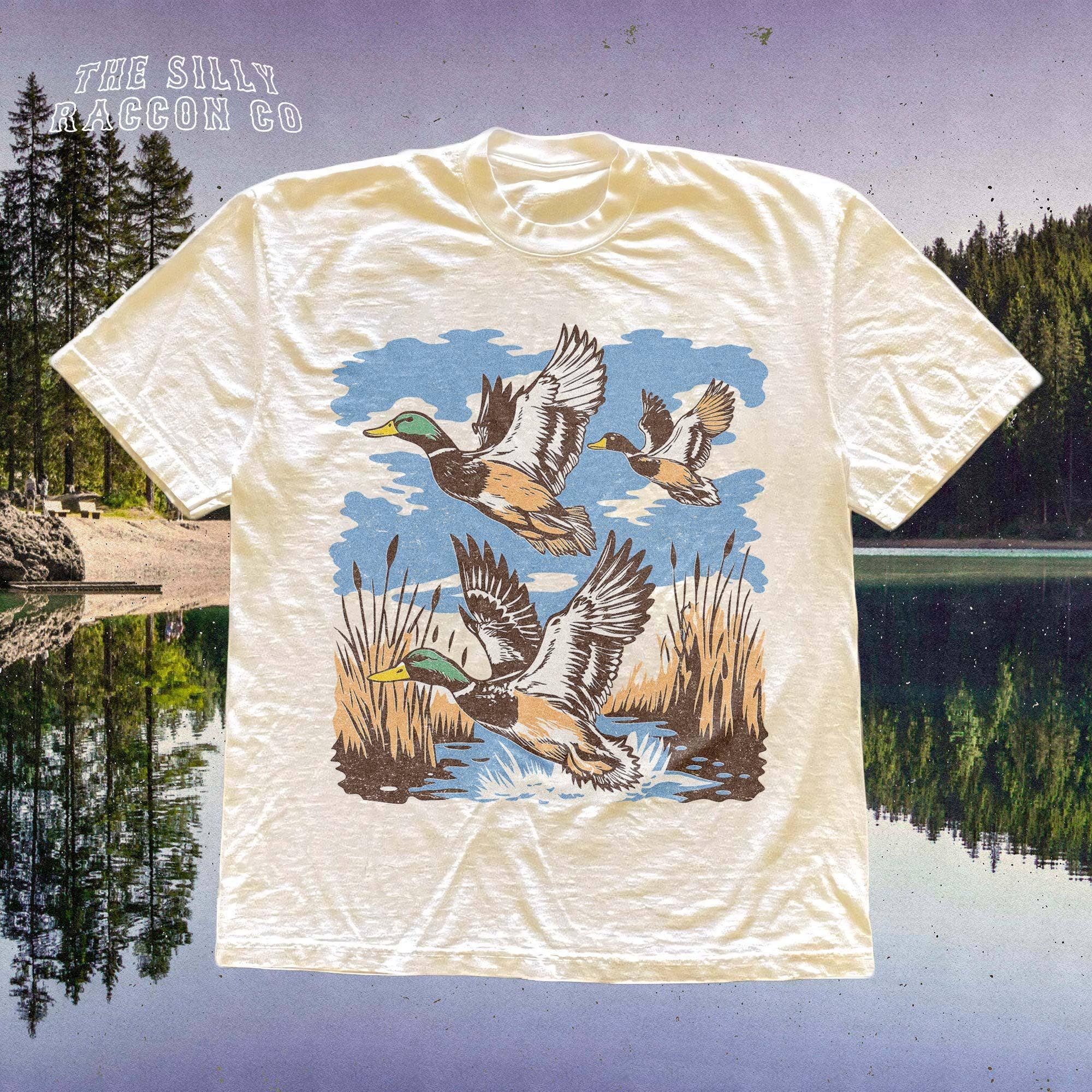 Vintage Mallard Duck Hunting T-Shirt For Nature Lovers Hoodie, Sweatshirt | PodTeesHub.com