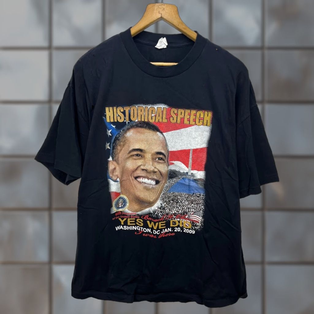 Vintage Barack Obama Historical Speech Usa Y2k T Shirt 2xl Men Long Sleeve Black Hoodie, Sweatshirt | PodTeesHub.com