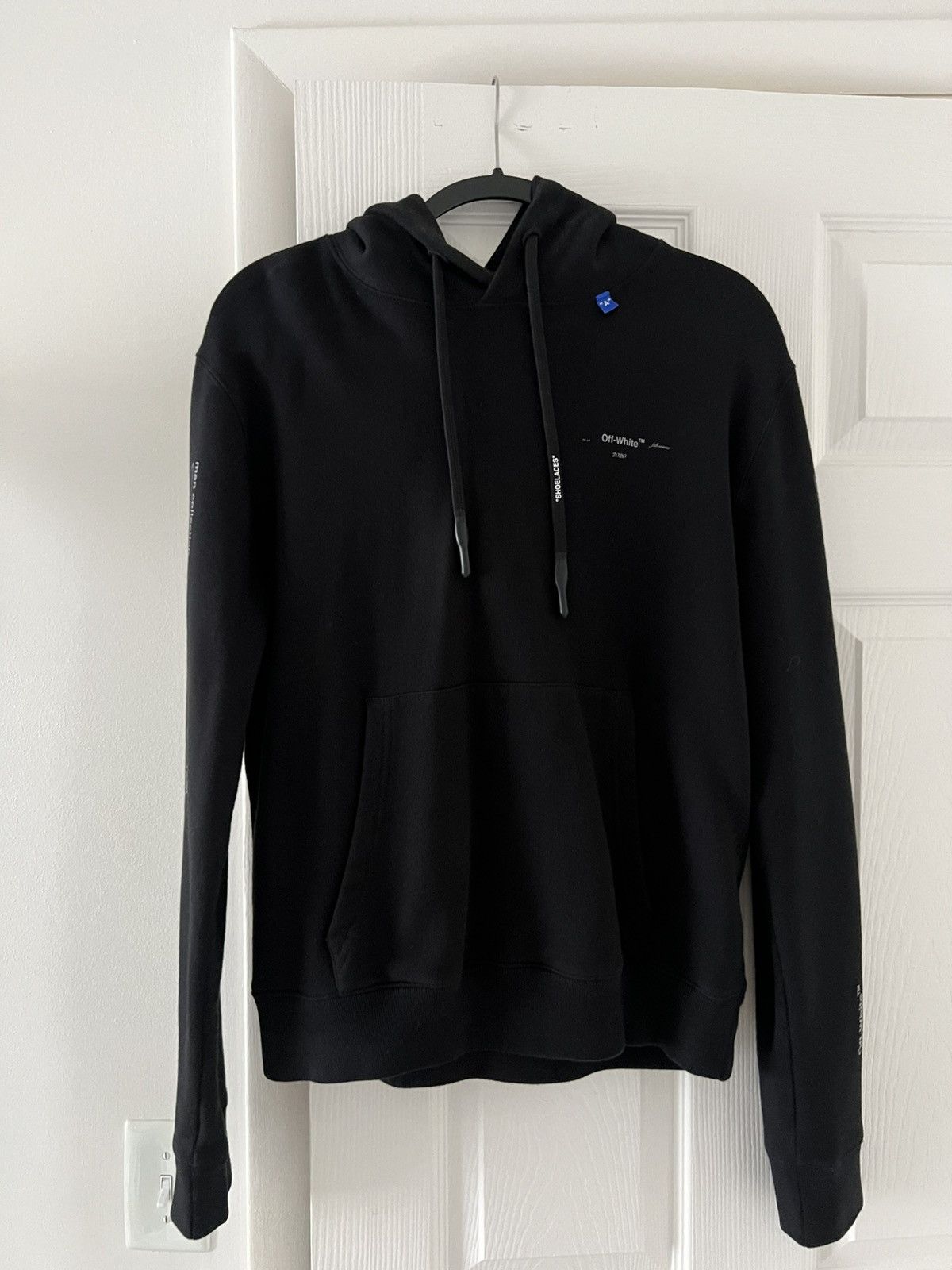 White Off White Unfinished Diag Hoodie Small T-Shirts, Sweatshirt | PodTeesHub.com