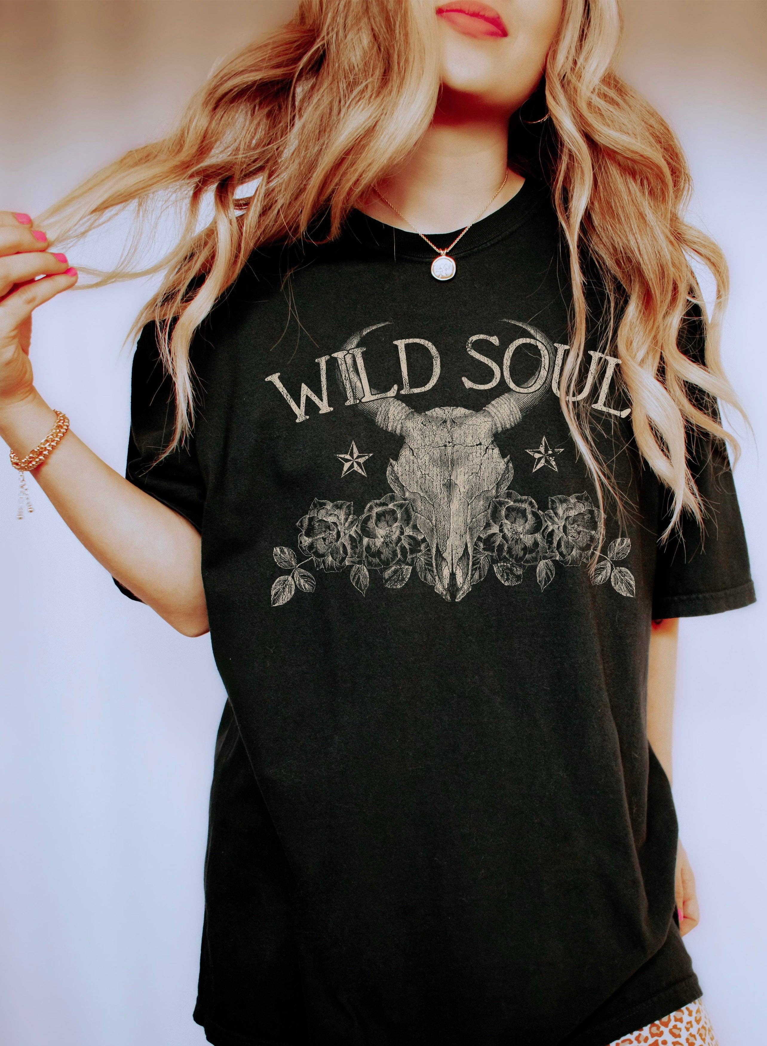 Wild Soul and Roses Vintage T-Shirt Hoodie, Sweatshirt | PodTeesHub.com