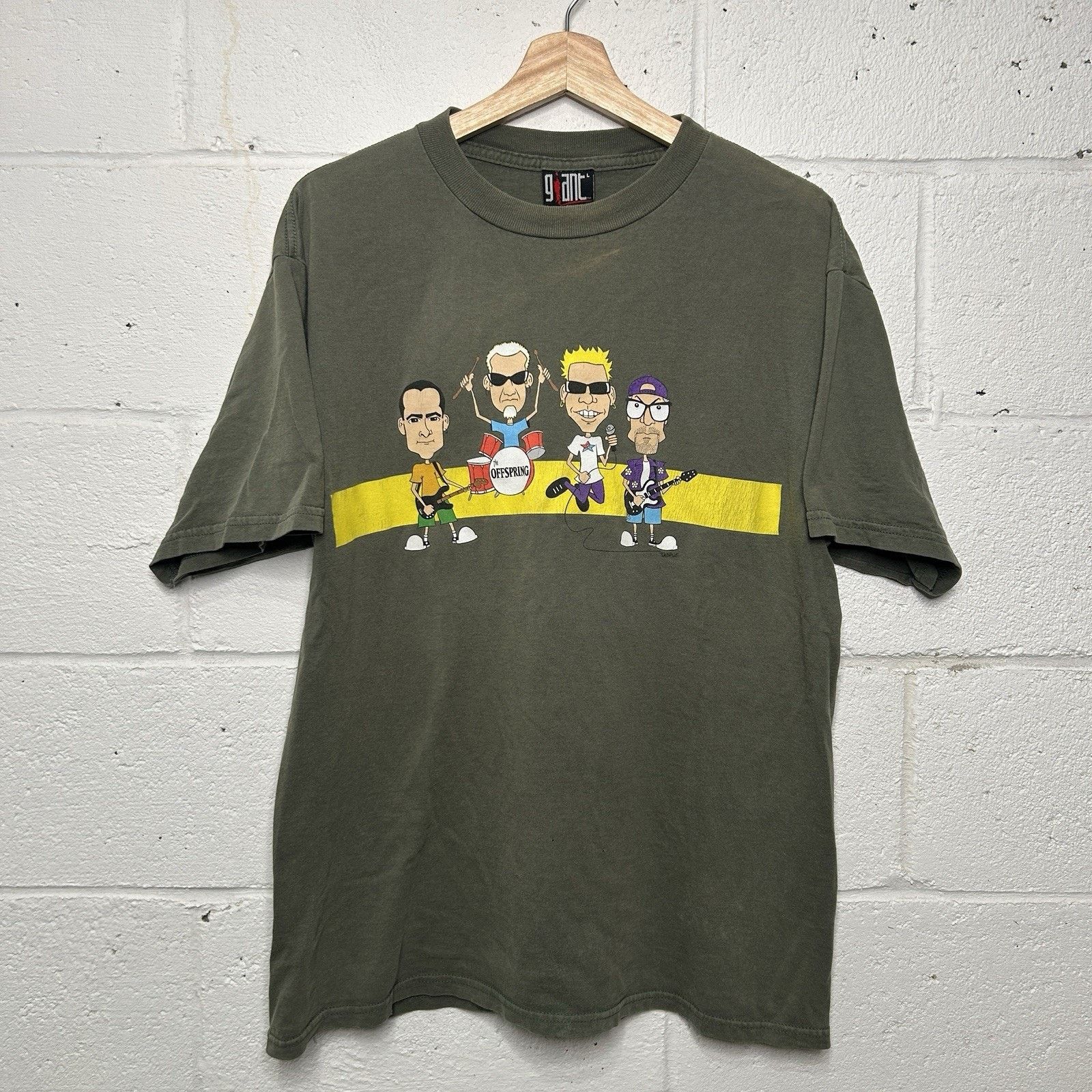 Giant Tees Vintage The Offspring Punk Rock Band Cartoon T Shirt Olive Hoodie, Sweatshirt | PodTeesHub.com