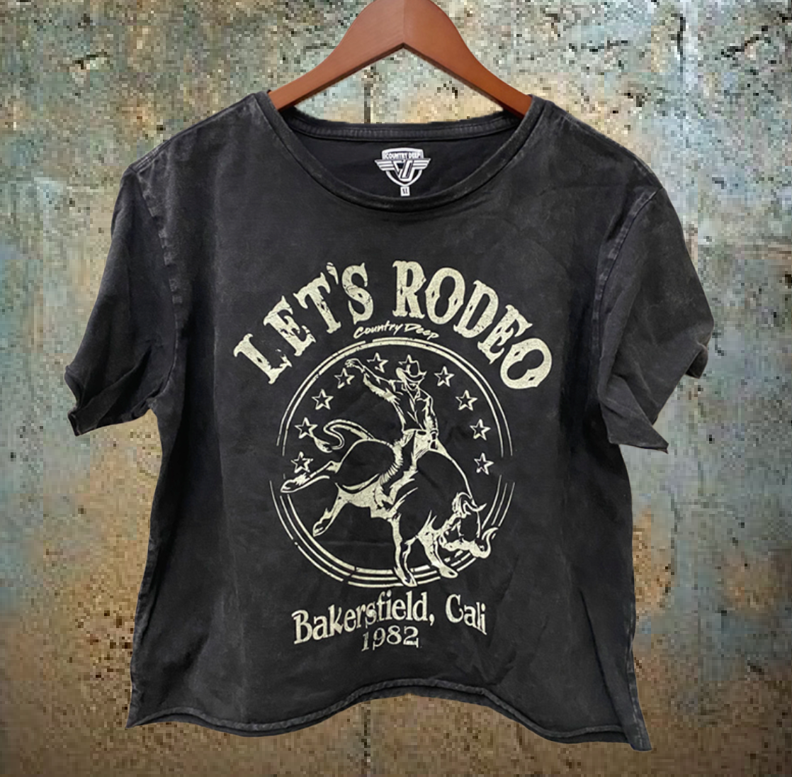 Let's Rodeo Bakersfield California Regular Cropped Acid Wash T-Shirt Hoodie, Sweatshirt | PodTeesHub.com