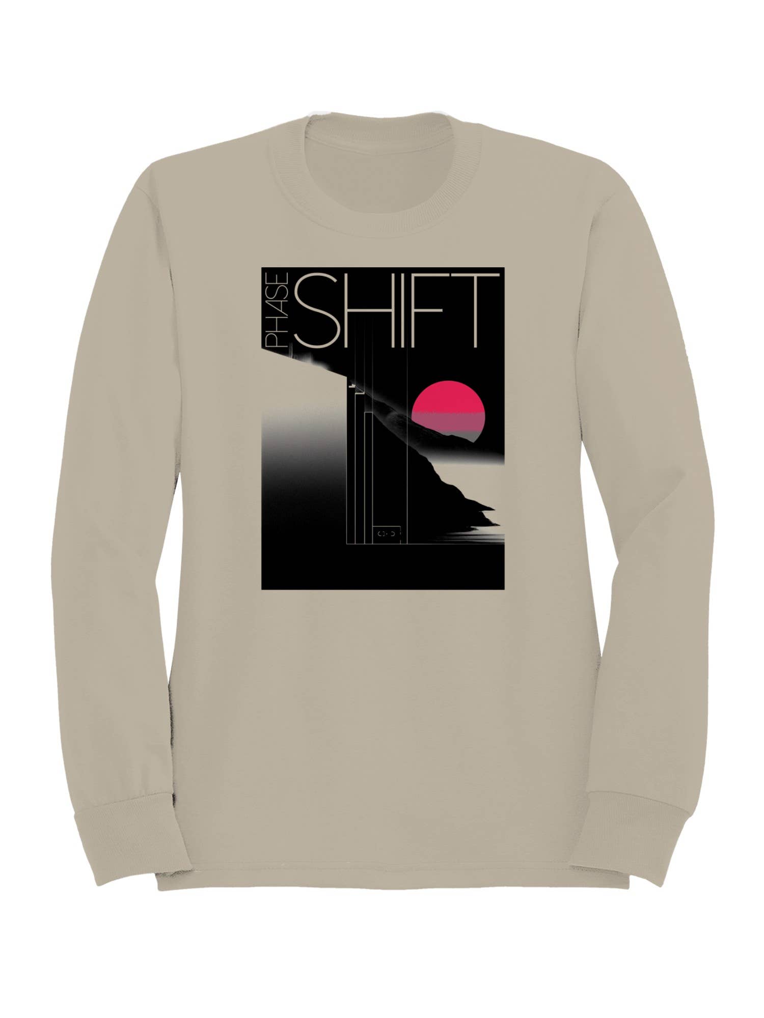 Neon Moonrise Over Hills Men's Sweatshirt T-Shirts, Hoodie | PodTeesHub.com