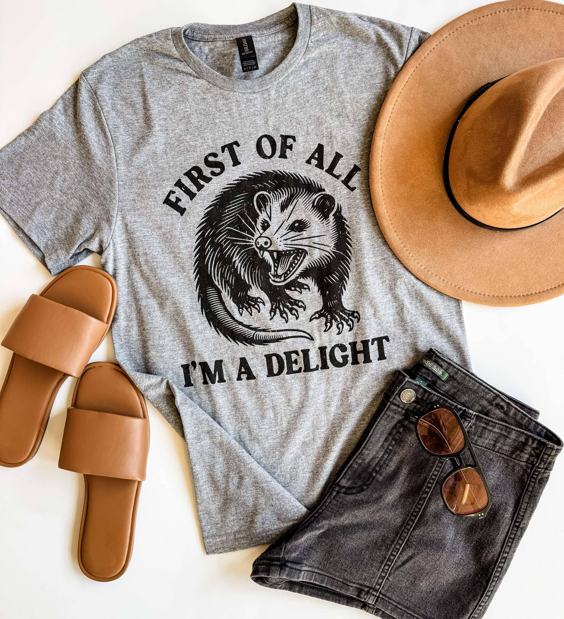 Possum Graphic Tee, Funny Possum Graphic Shirt, Im A Delight Hoodie, Sweatshirt | PodTeesHub.com
