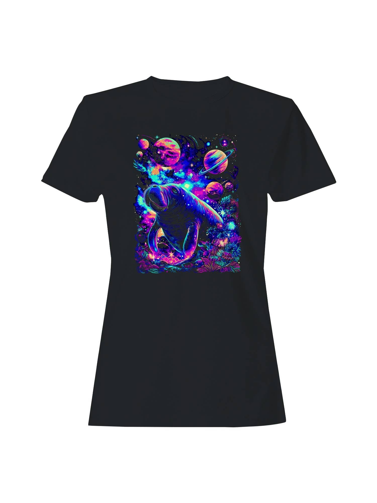 Cosmic Manatee Adventure Women's T-Shirt Hoodie, Sweatshirt | PodTeesHub.com