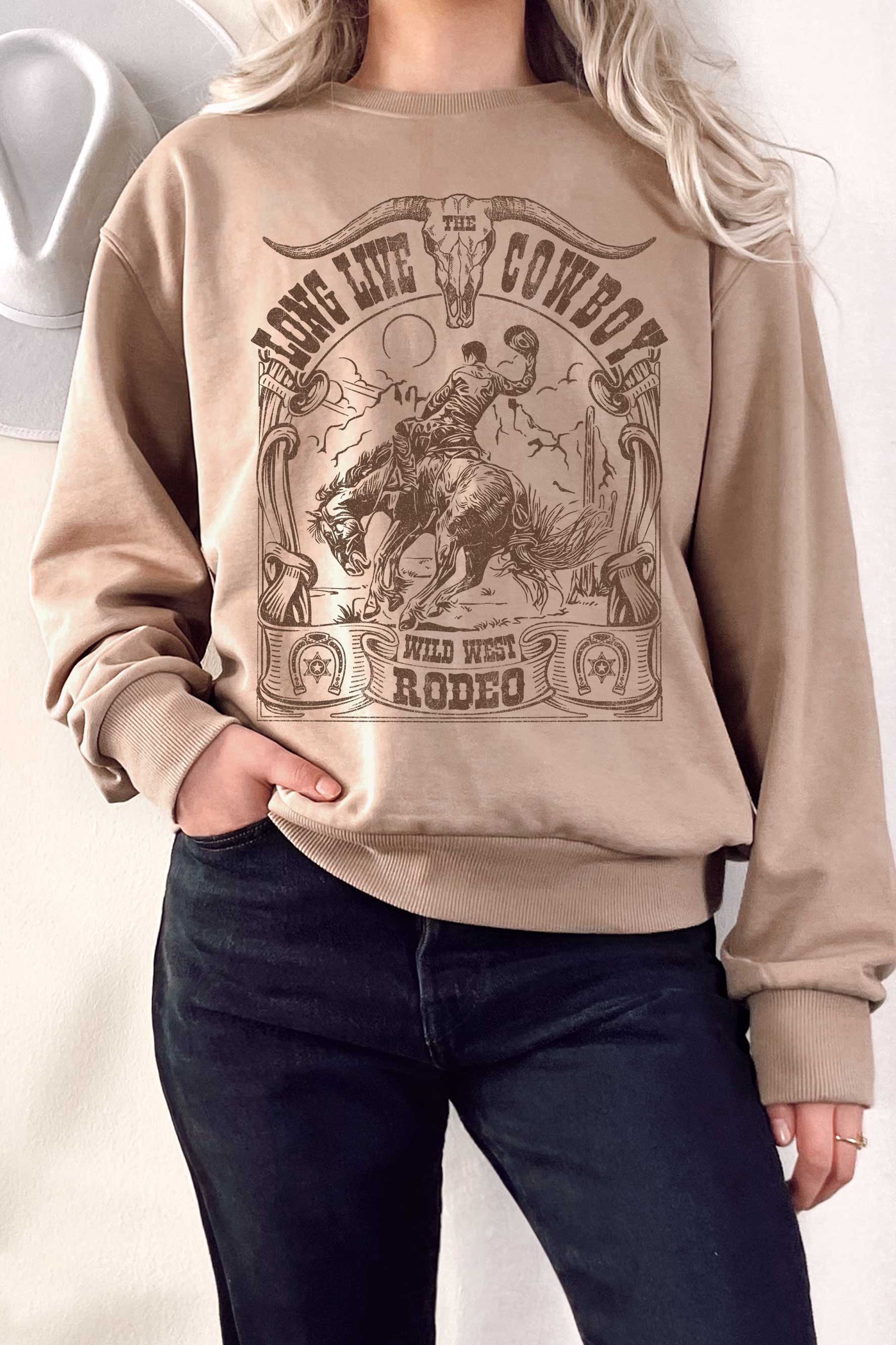 Long Live the Cowboy Wild Wes Graphic Terry Sweatshirt T-Shirts, Hoodie | PodTeesHub.com