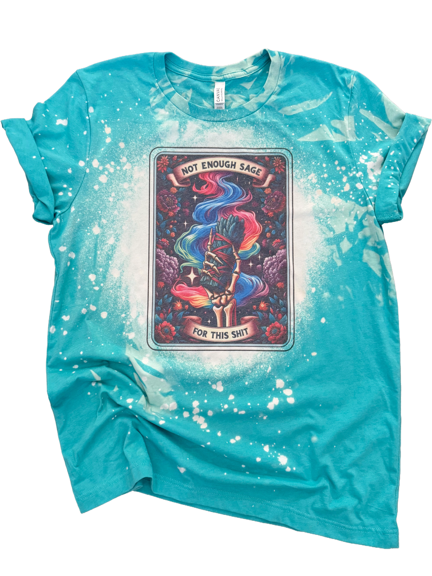 Not Enough Sage - Skeleton Tarot Card Bleached Tee Hoodie, Sweatshirt | PodTeesHub.com