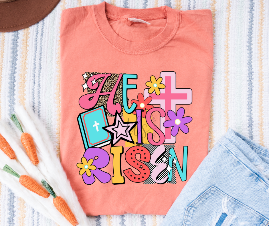 Exclusive He Is Risen Neons T-Shirt Hoodie, Sweatshirt | PodTeesHub.com