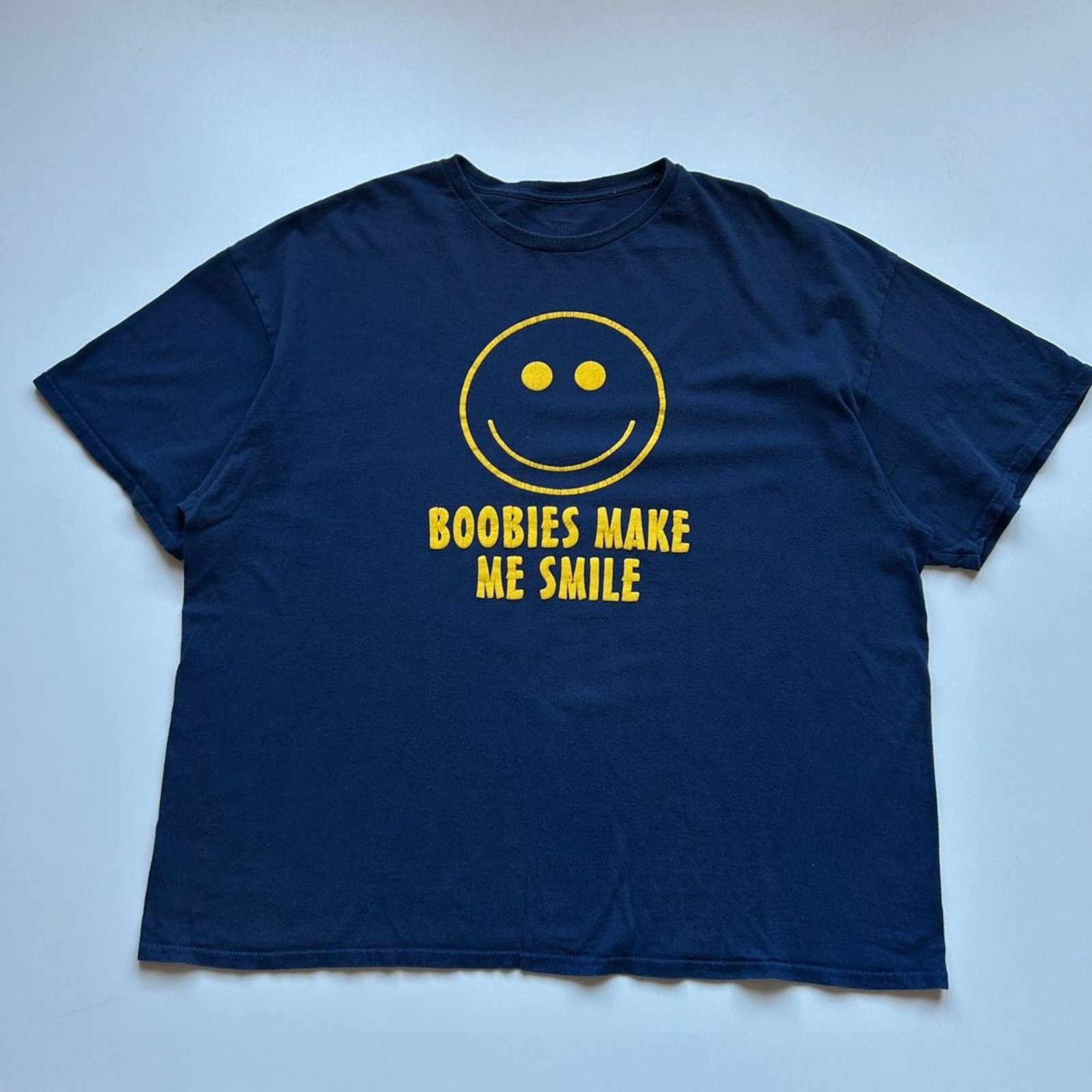 Vintage Y2k Boobies Make Me Smile Funny T Shirt 2xl Rare Usa Hoodie, Sweatshirt | PodTeesHub.com