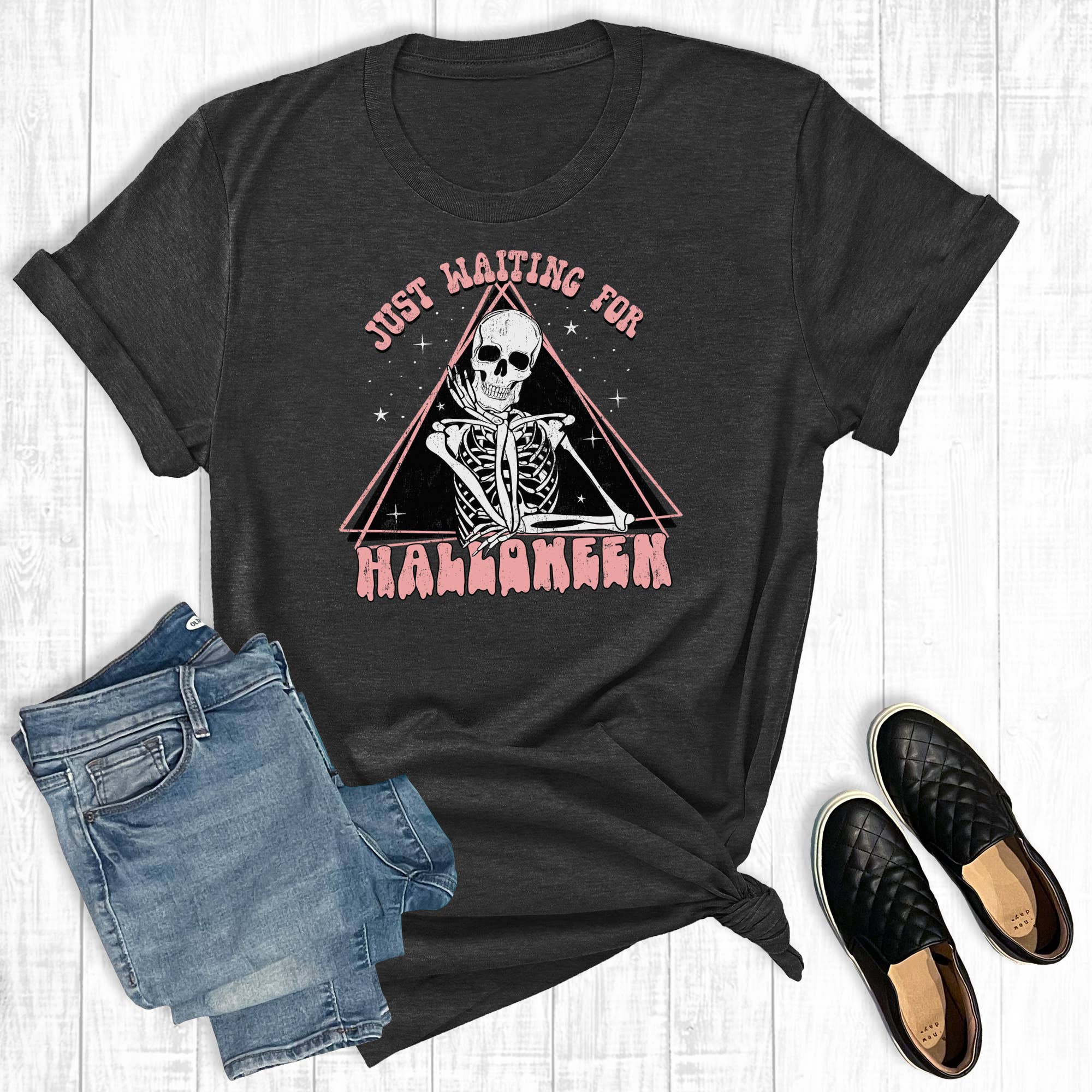 Just Waiting For Halloween Graphic Tee Hoodie, Sweatshirt | PodTeesHub.com