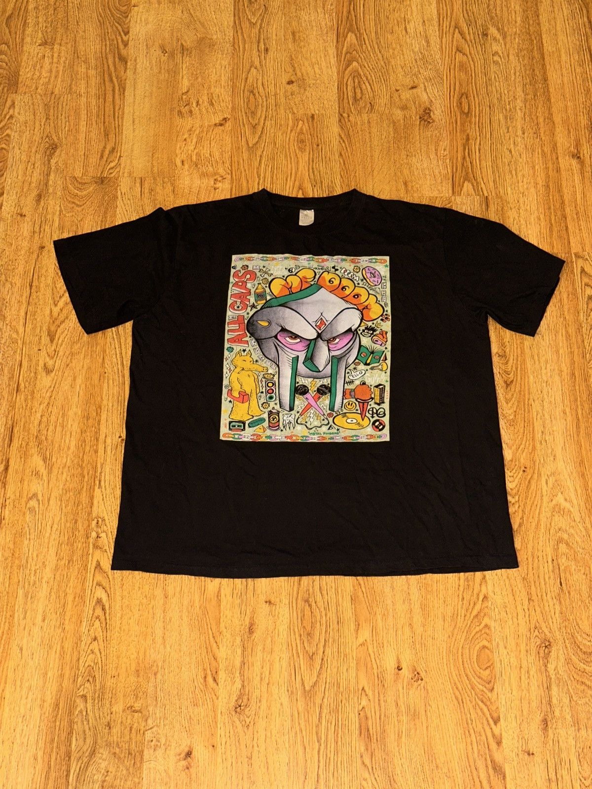 Rap Tees Mf Doom All Caps Cartoon Logo Graphic Tee Xl Hoodie, Sweatshirt | PodTeesHub.com