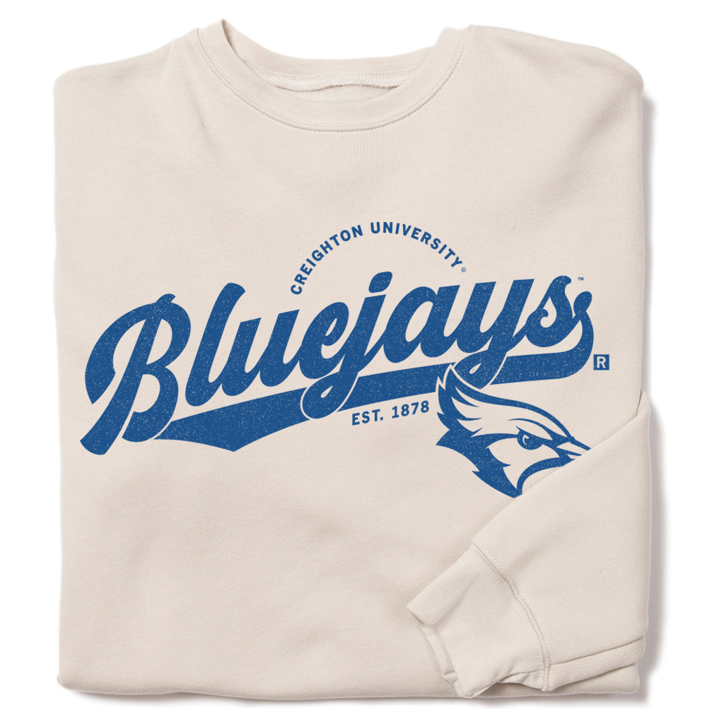 Bluejays Script Logo Crew Sweatshirt T-Shirts, Hoodie | PodTeesHub.com