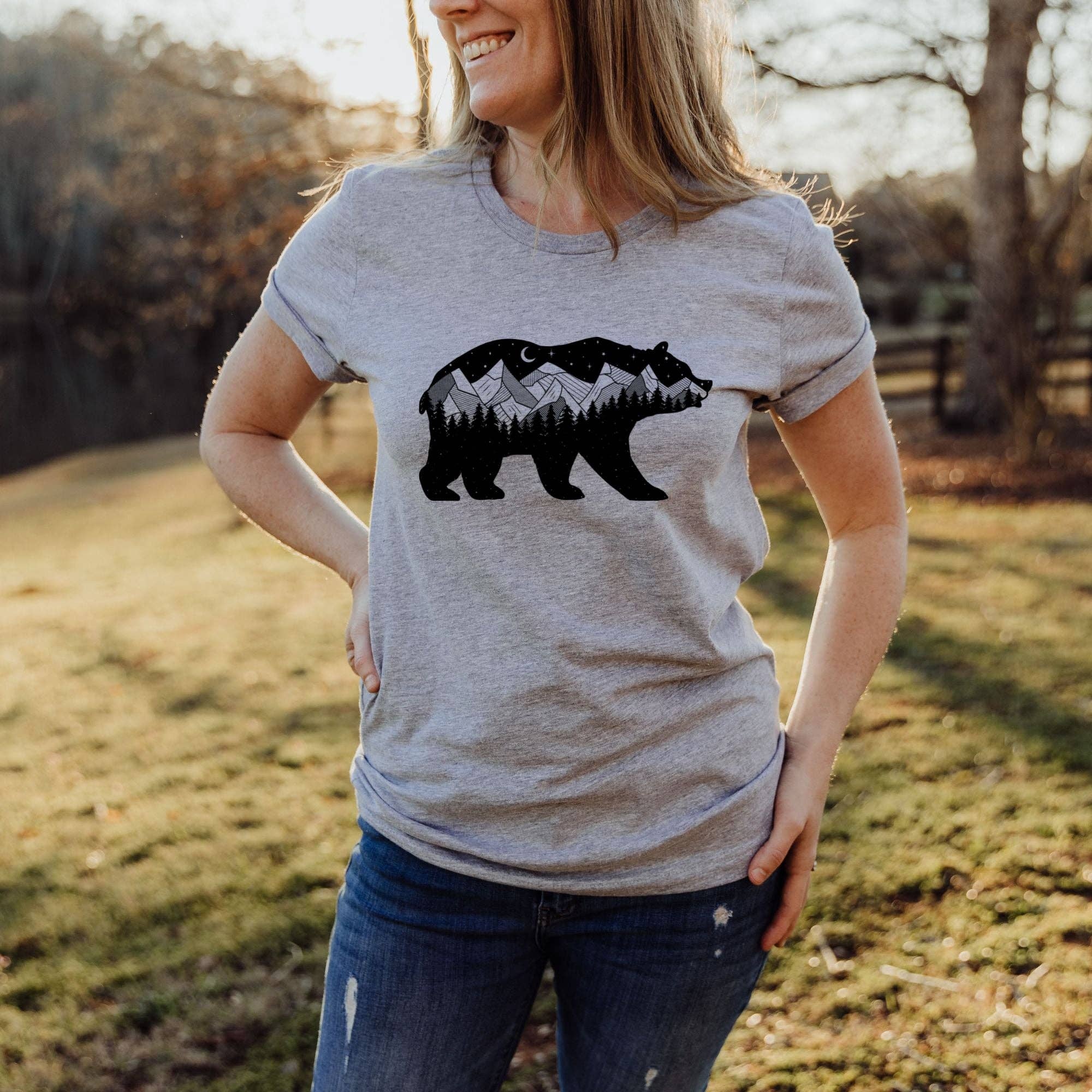 Bear Shirt For Hikers *Unisex Fit* 047 Hoodie, Sweatshirt | PodTeesHub.com