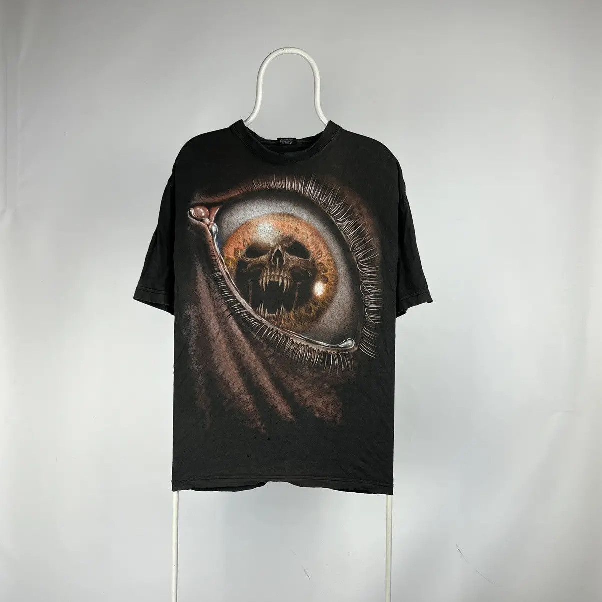 Band Tees Vintage Spiral Skull Eyes Tshirt 90s Dark Wear Size Xl Hoodie, Sweatshirt | PodTeesHub.com