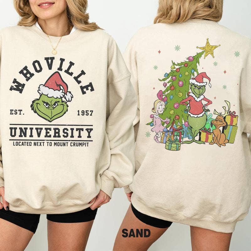 Retro Whoville University Christmas Hoodie T-Shirts, Sweatshirt | PodTeesHub.com