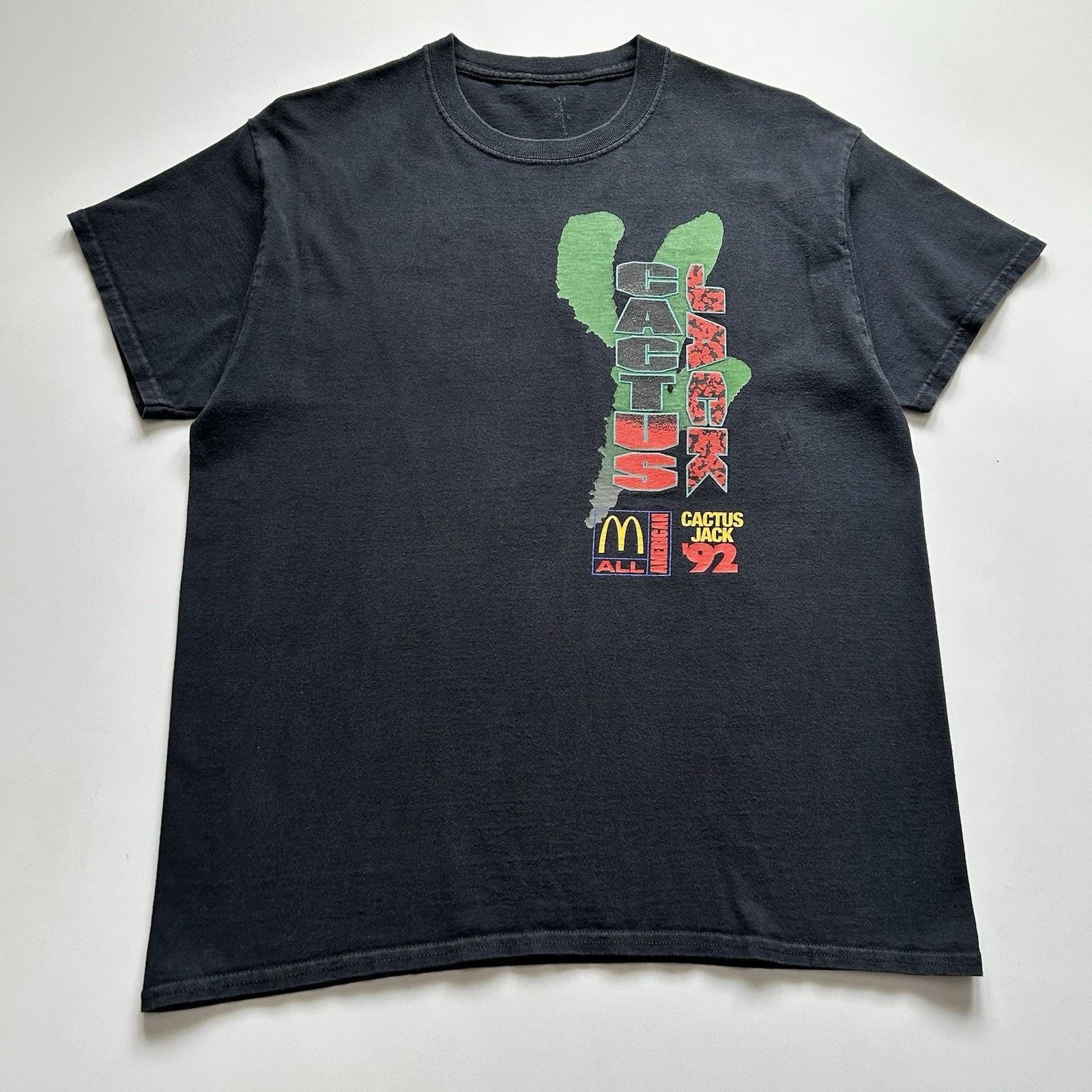 Vintage Travis Scott Mcdonalds Shirt Medium Cactus Jack Faded Black Hoodie, Sweatshirt | PodTeesHub.com