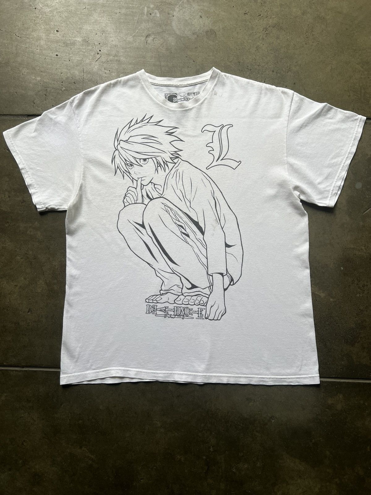 Vintage 00s Death Note L Anime Tee Shirt Akira Evangelion Lain Hoodie, Sweatshirt | PodTeesHub.com