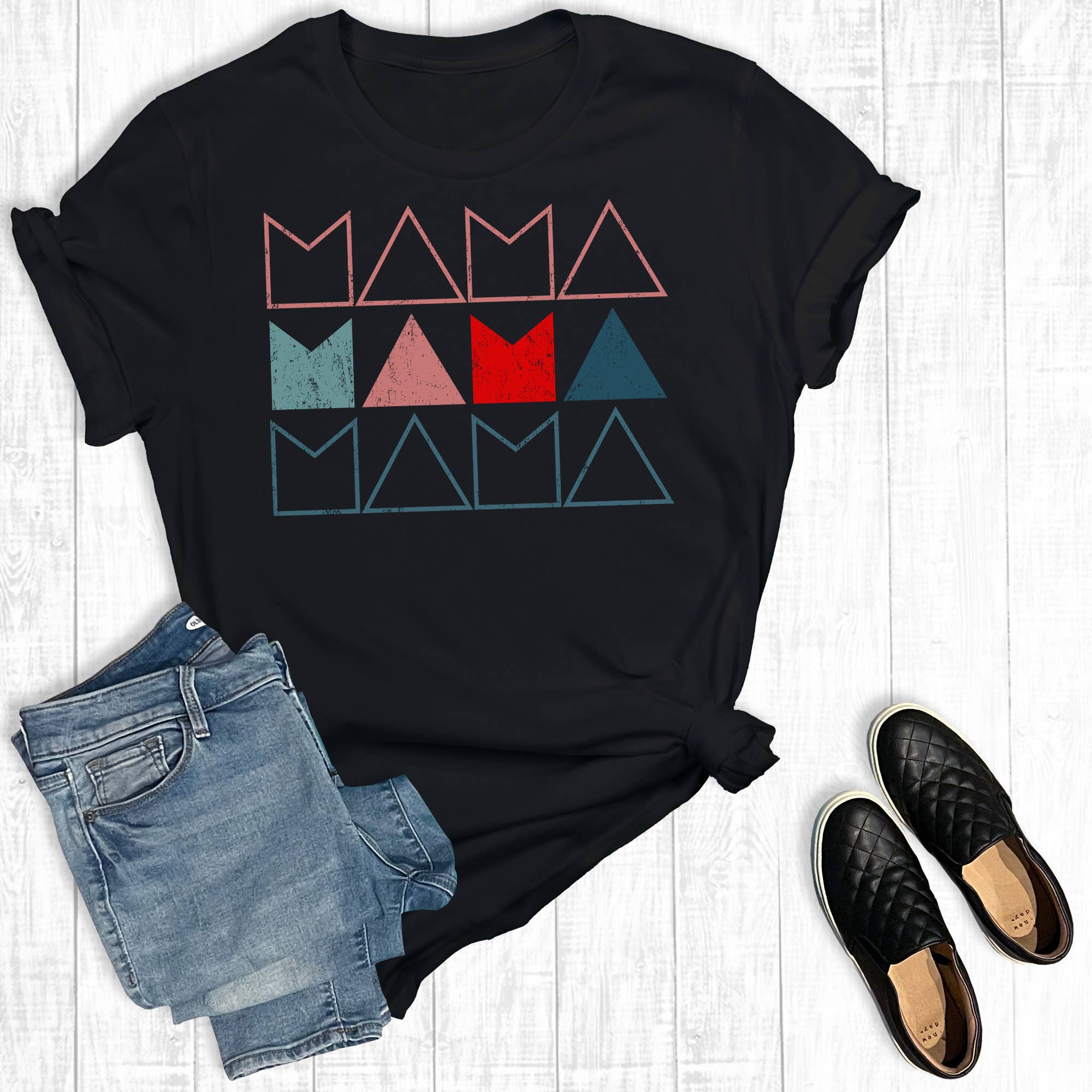 Abstract Geometric Mama Graphic Tee Hoodie, Sweatshirt | PodTeesHub.com