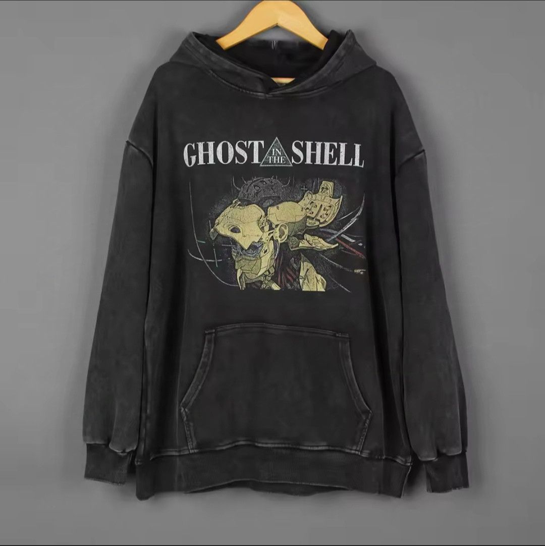 Japanese Brand Ghost In The Shell Faded Hoodie T-Shirts, Sweatshirt | PodTeesHub.com