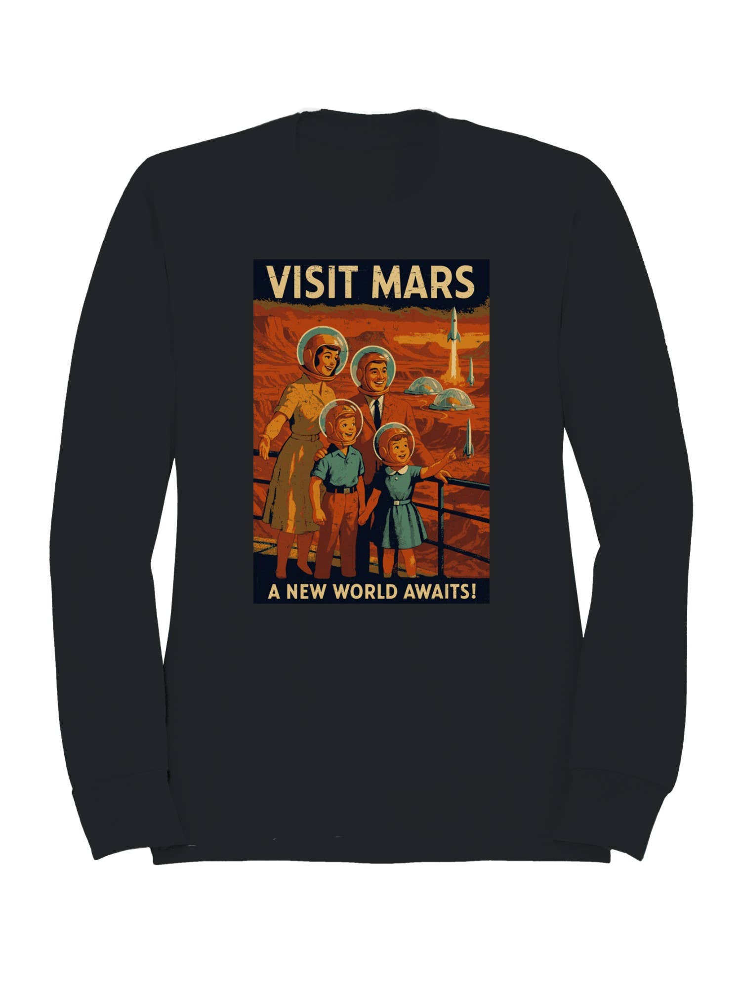 Explore Mars: A New World Awaits Men's Sweatshirt T-Shirts, Hoodie | PodTeesHub.com