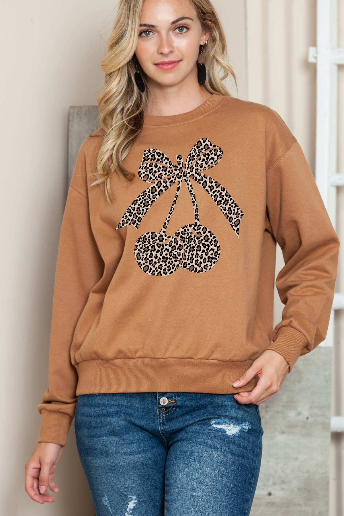 Women Cheetah Graphic Print Solid Pullover Sweater T-Shirts, Hoodie, Sweatshirt | PodTeesHub.com