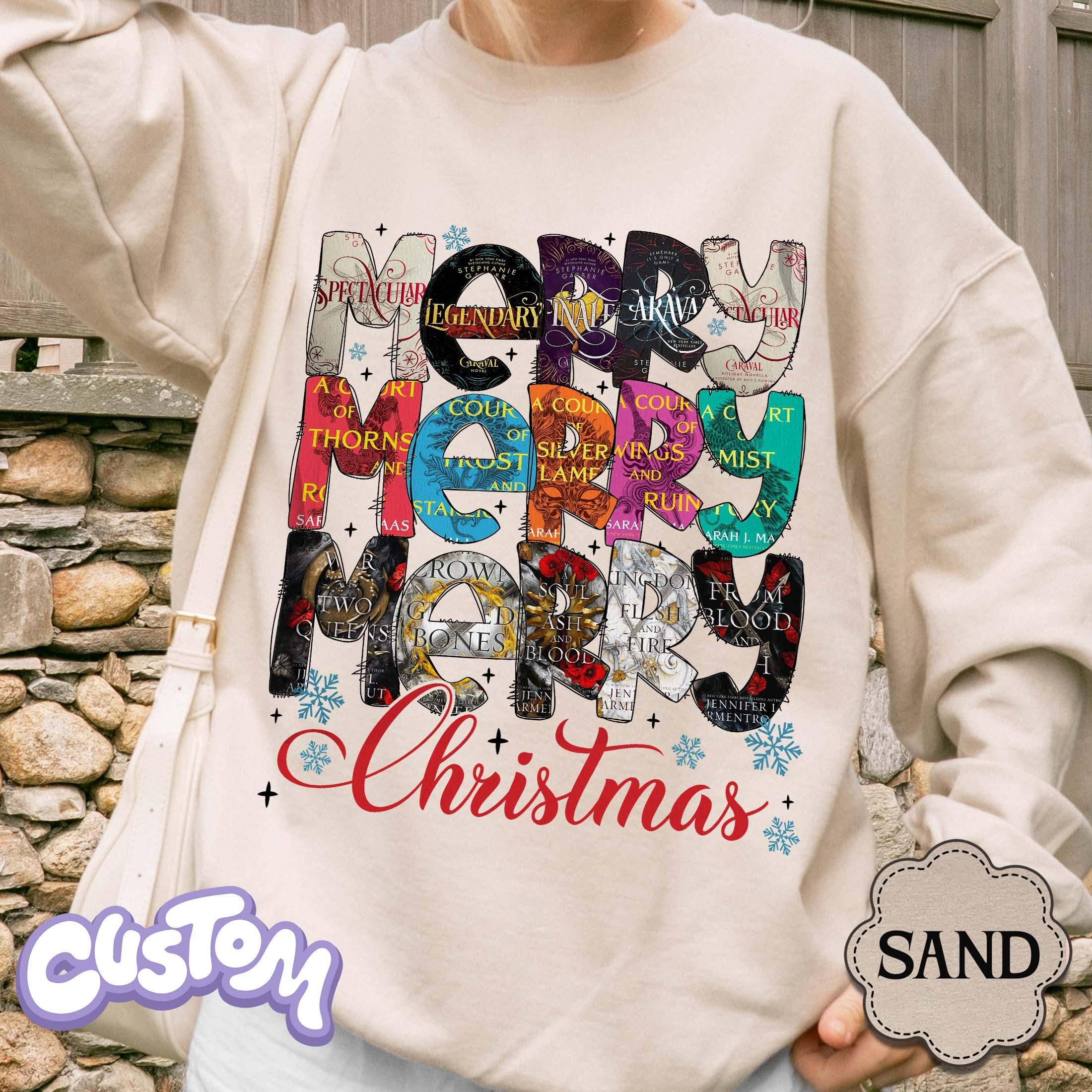 Merry Christmas Book Lover Sweatshirt, Acotar Merch T-Shirts, Hoodie | PodTeesHub.com