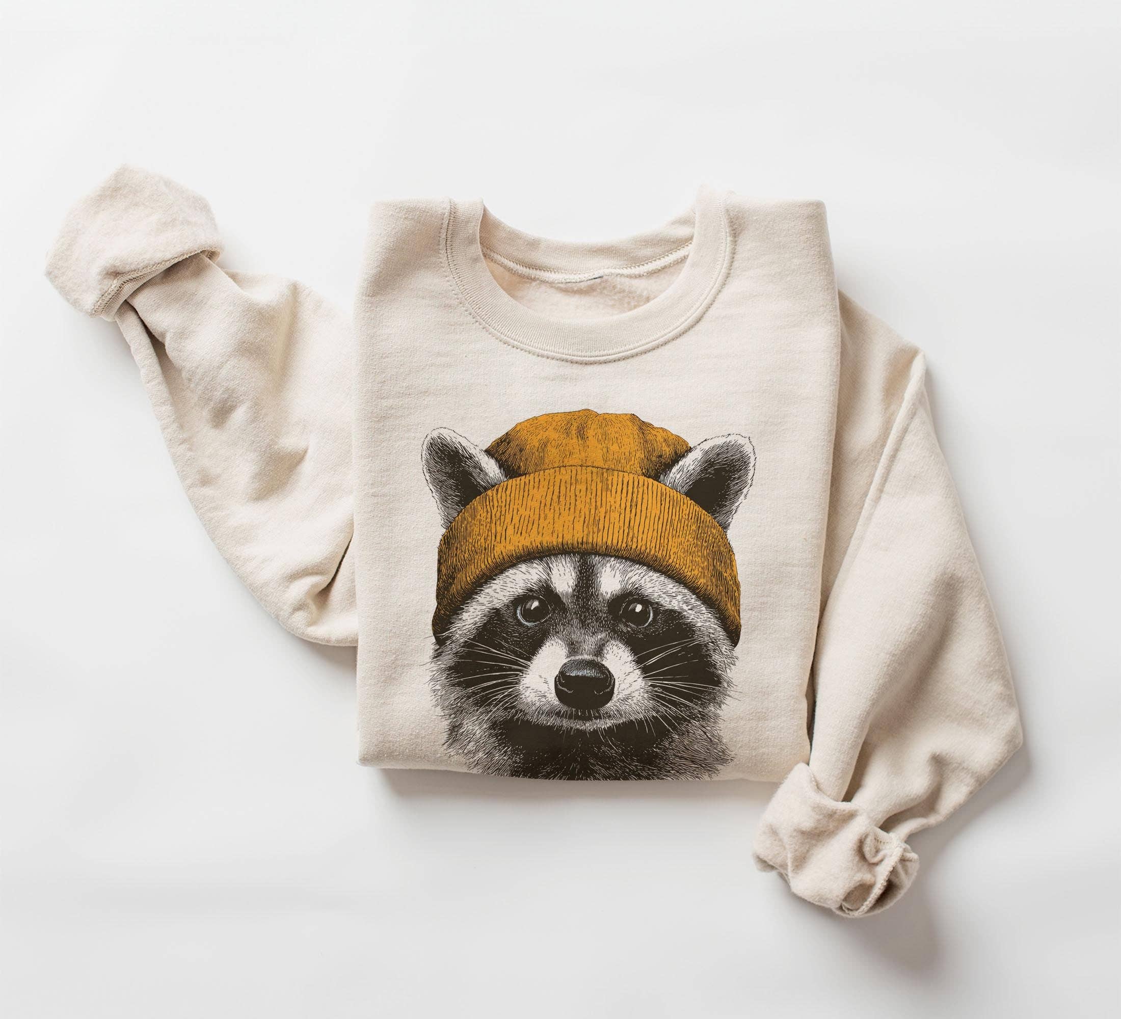 Retro Raccoon Beanie Unisex Sweatshirt T-Shirts, Hoodie | PodTeesHub.com