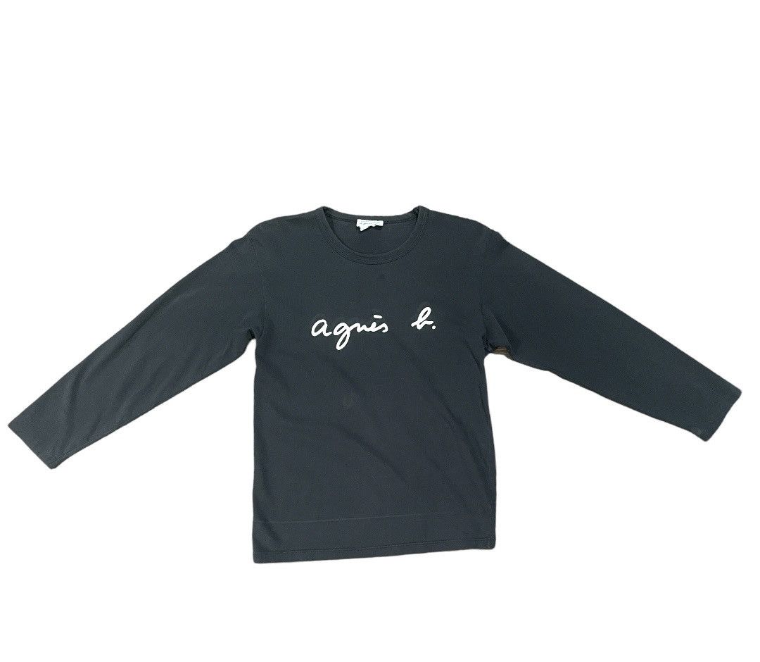 Agnes B Vintage 90s Agnes B Spellout Logo Distressed Tee Hoodie, Sweatshirt | PodTeesHub.com