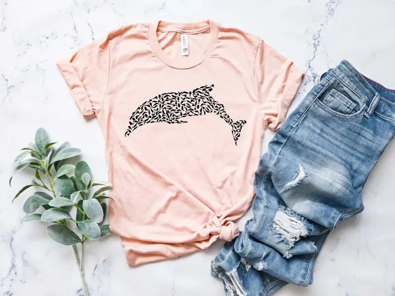 Dolphin Graphic T-Shirt, Dolphin Lover Shirt Hoodie, Sweatshirt | PodTeesHub.com