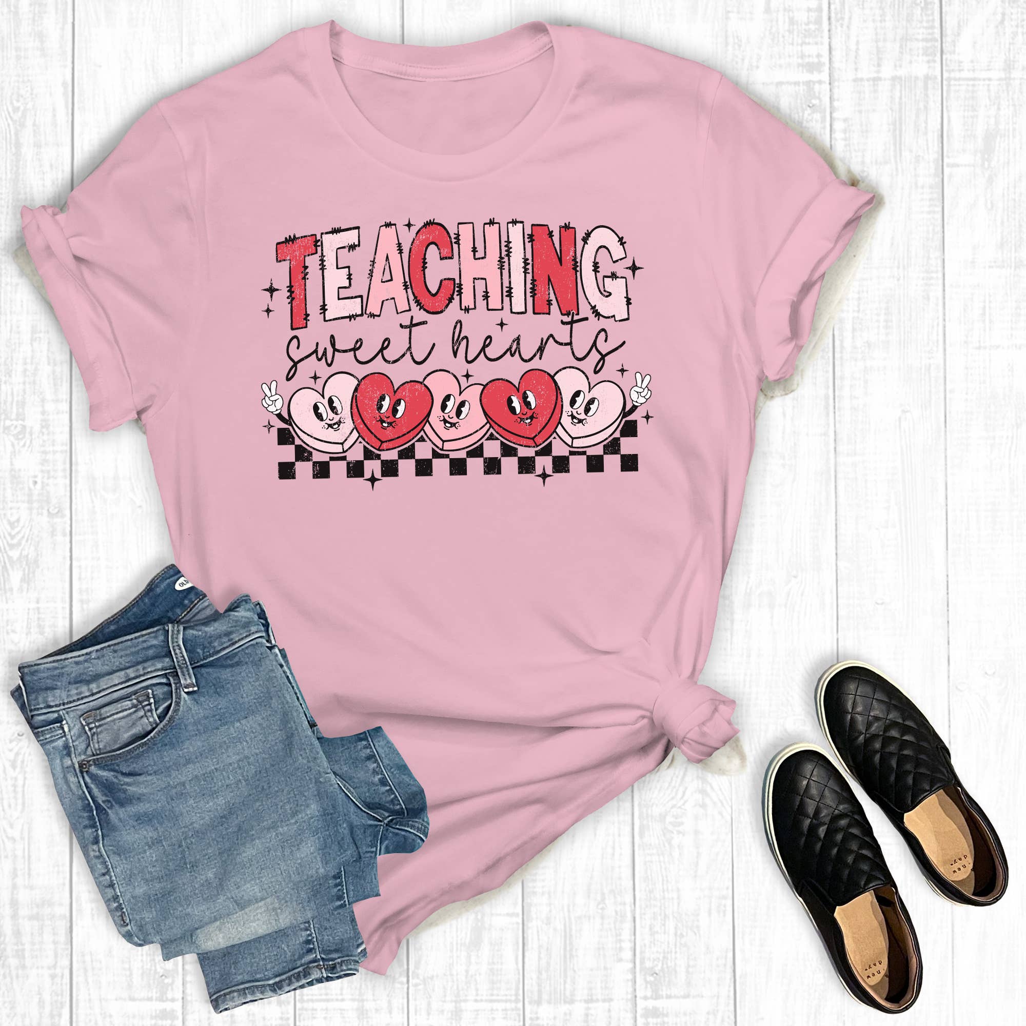 Retro Valentines Teaching Sweet Hearts Graphic Tee Hoodie, Sweatshirt | PodTeesHub.com
