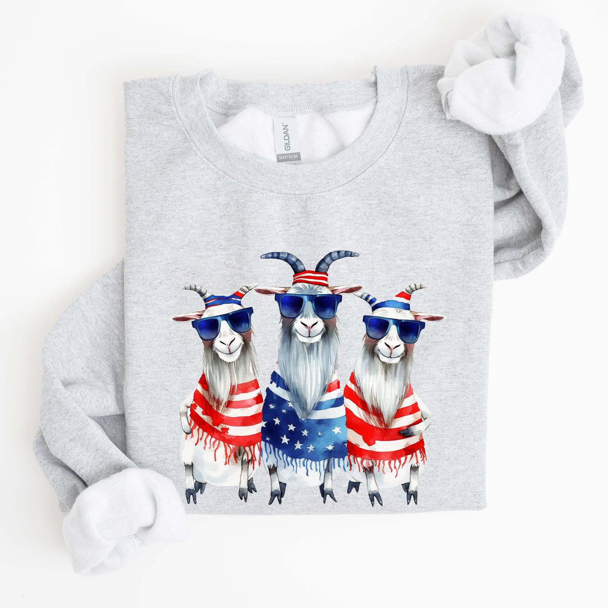Patriotic Hippie Goats, Funny, 4th of July Sweatshirt T-Shirts, Hoodie | PodTeesHub.com