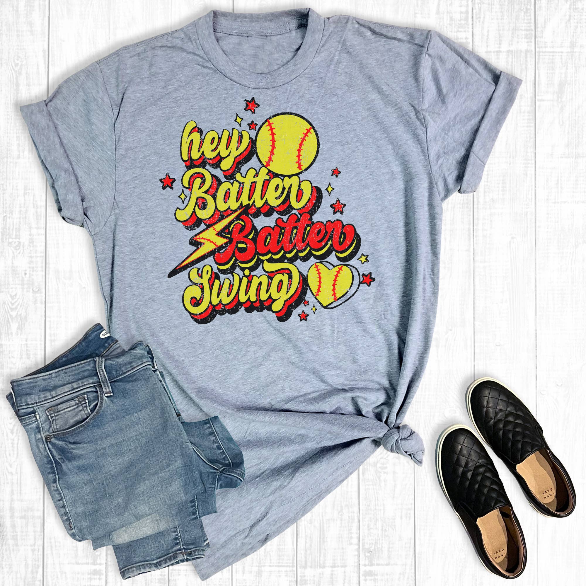 Hey Batter Batter Swing Softball Graphic Tee Hoodie, Sweatshirt | PodTeesHub.com