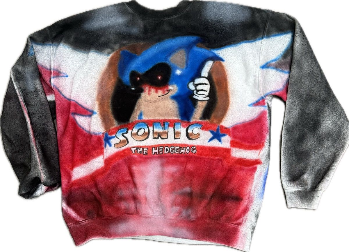 Vintage Sonic Exe Creepypasta Airbrush Sweatshirt T-Shirts, Hoodie | PodTeesHub.com