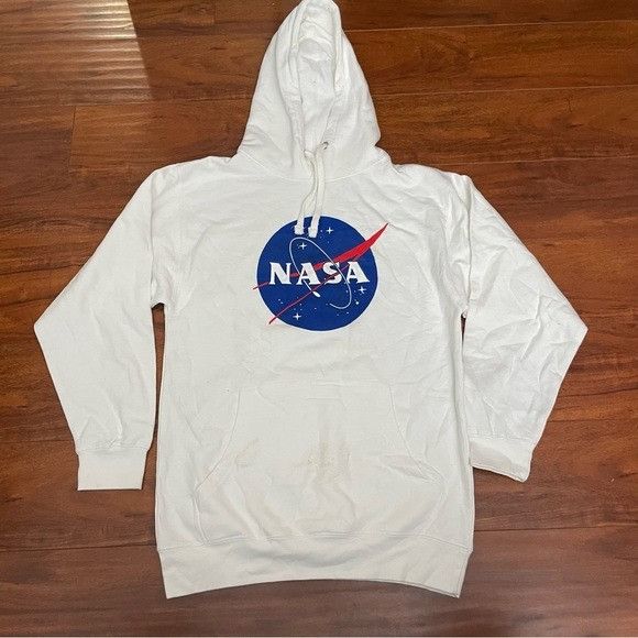 Nasa Classic Ace Apparel White Hoodie Sz Medium M T-Shirts, Sweatshirt | PodTeesHub.com