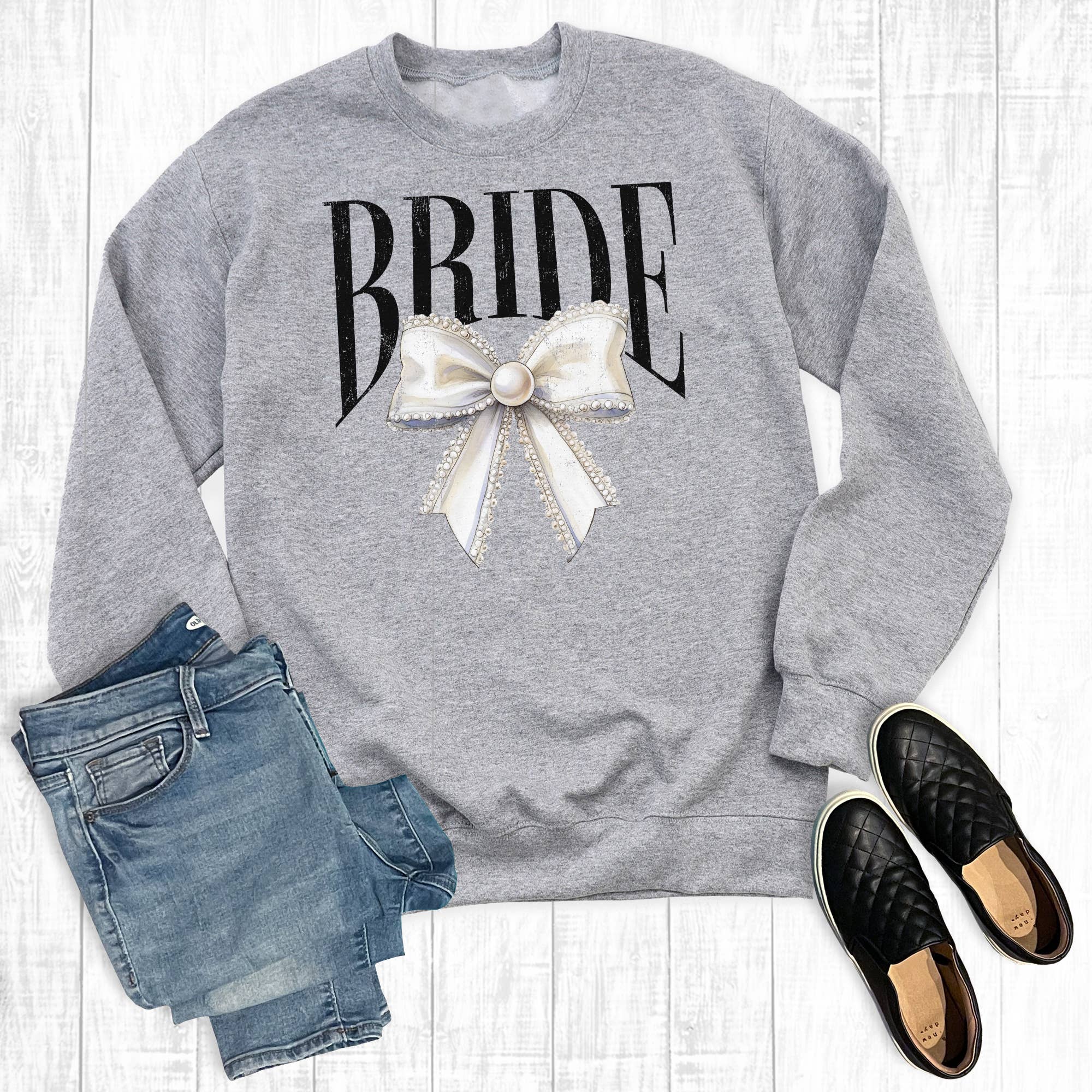 Wedding Bride Coquette Bow Sweatshirt T-Shirts, Hoodie | PodTeesHub.com