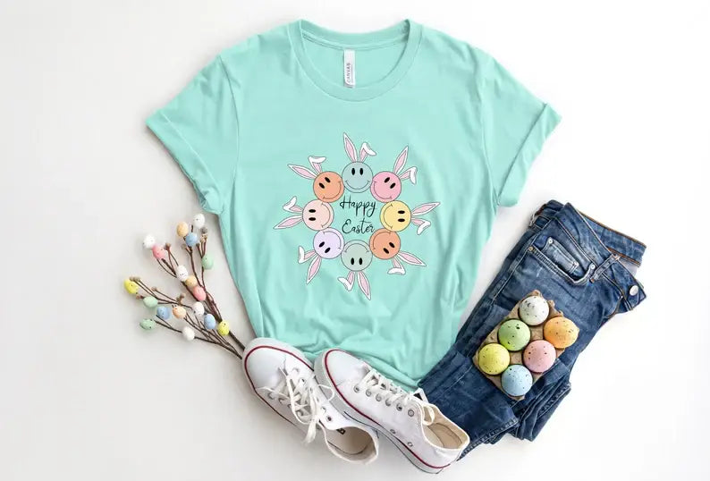Happy Easter Smiley Face T-Shirt Hoodie, Sweatshirt | PodTeesHub.com