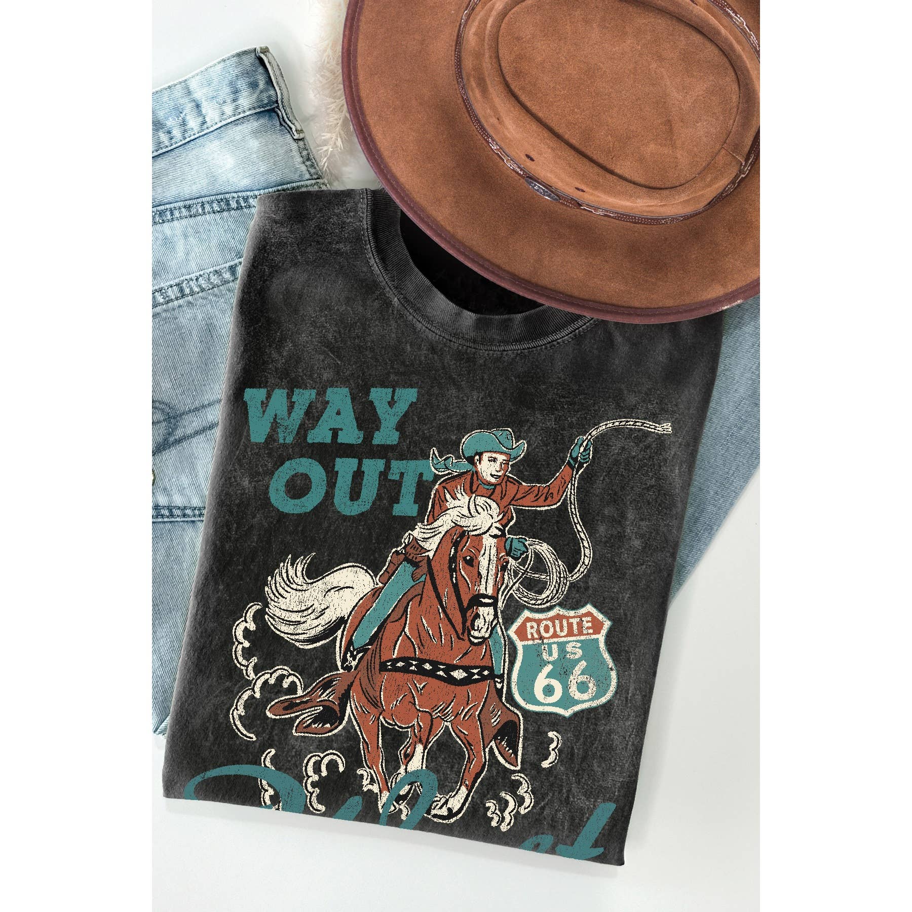 Route 66 - Mineral Wash T Shirt Hoodie, Sweatshirt | PodTeesHub.com