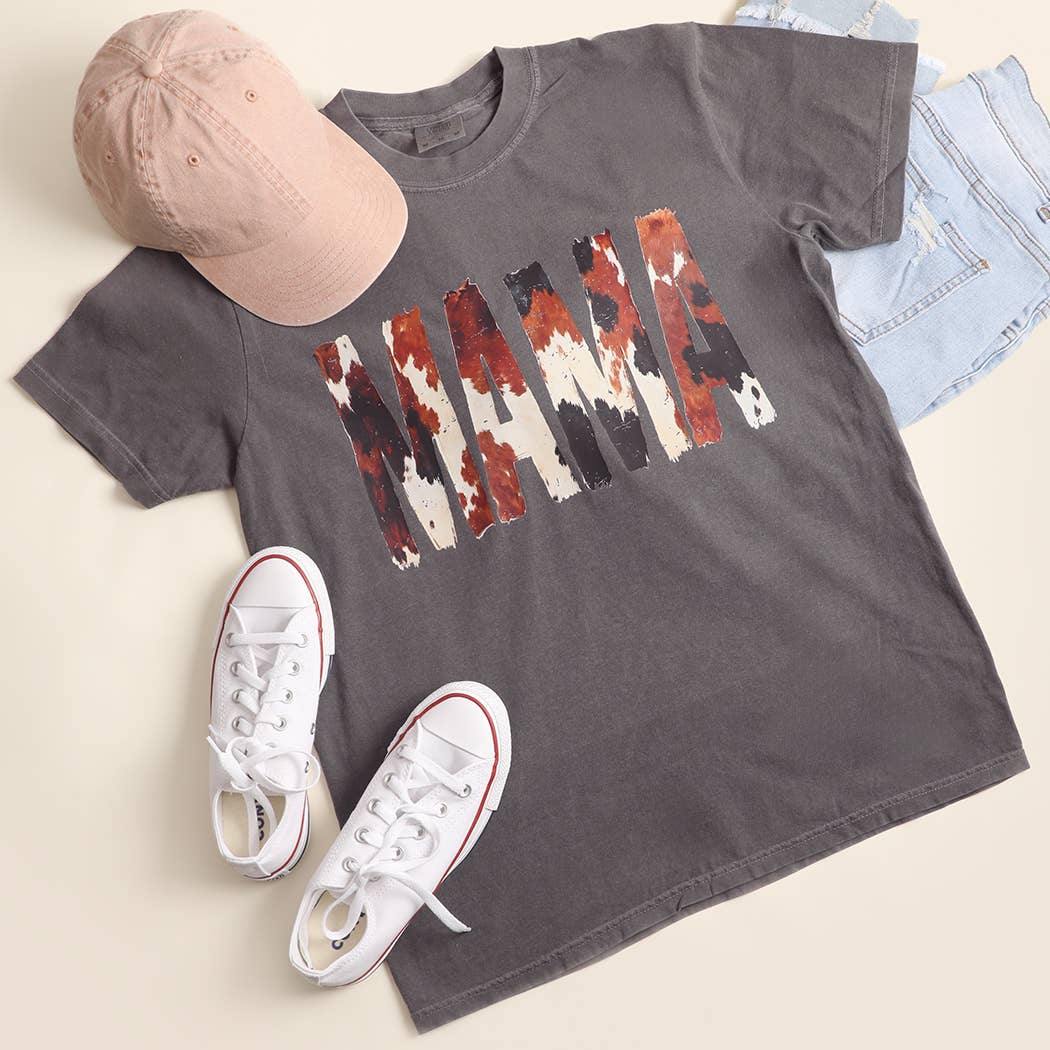 Cow Print Mama Graphic Garment-Dyed Heavy T-Shirt Hoodie, Sweatshirt | PodTeesHub.com