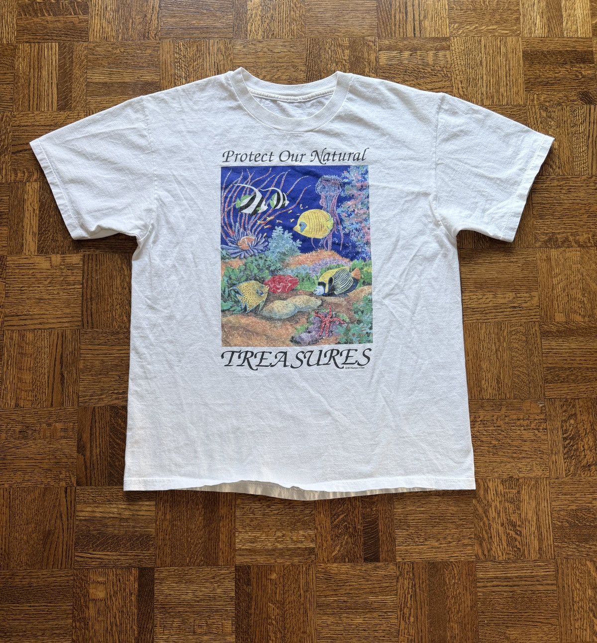 Vintage 90s Natural Treasures Ocean Sea Life Graphic Tee Hoodie, Sweatshirt | PodTeesHub.com